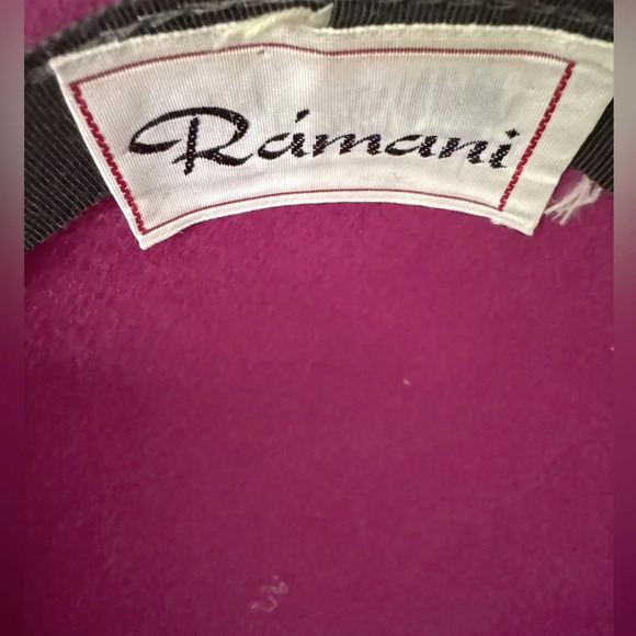 Imported Ra’mani Vintage Wool felt magenta hat with cranberry velvet headband. - Picture 2 of 8